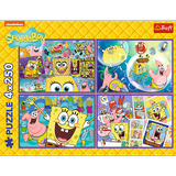 Puzle 4x250 gab. Trefl 13342 SpongeBob's Crazy World