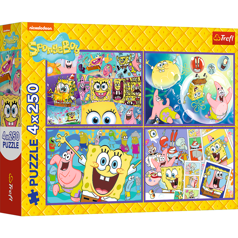 Puzle 4x250 gab. Trefl 13342 SpongeBob's Crazy World