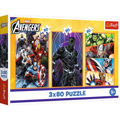Puzle 3x80 gab. Days full of action – Disney Marvel The Avengers Trefl 34883