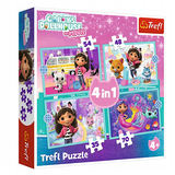 Puzle 4 in 1 Gabby's Adventure Gabby's Dollhouse Trefl 34670