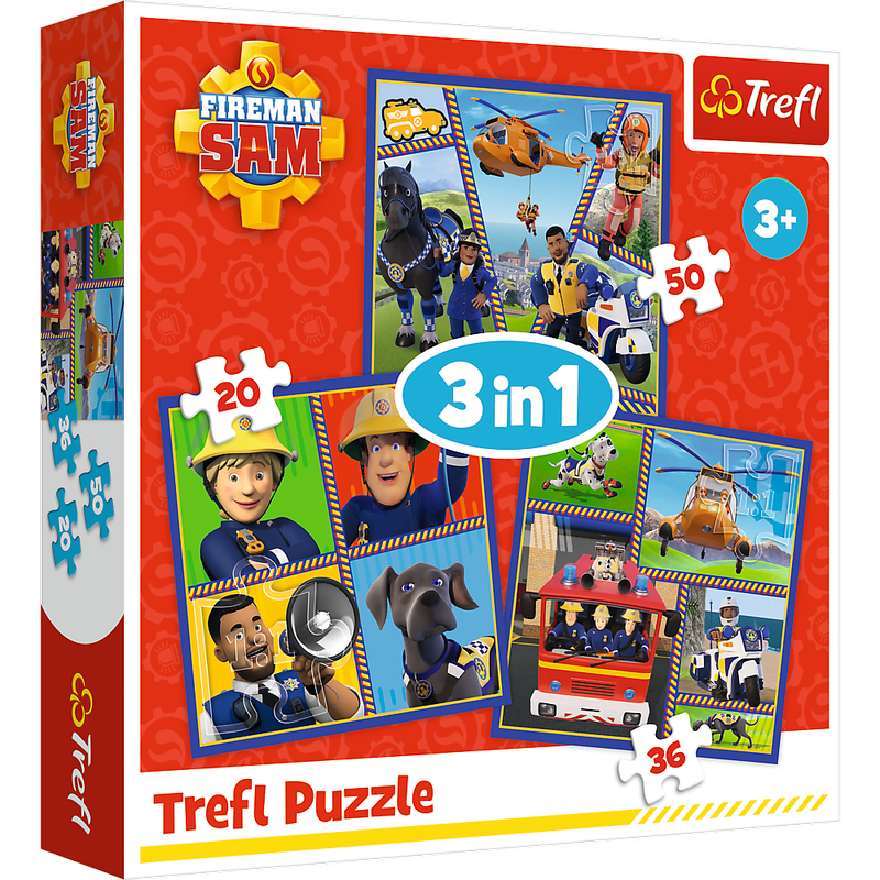 3in1 puzle Fireman Sam Day Trefl 34868