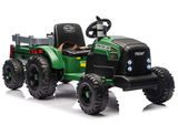 Elektriskais traktors ar piekabi LEAN CARS CH9959B, tumši zaļš, 24V