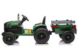 Elektriskais traktors ar piekabi LEAN CARS CH9959B, tumši zaļš, 24V