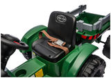 Elektriskais traktors ar piekabi LEAN CARS CH9959B, tumši zaļš, 24V