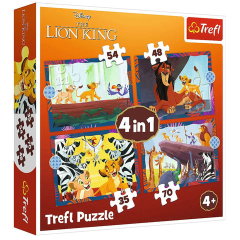 4 vienā puzle Brave Lion King / Disney Lion King Trefl 34653