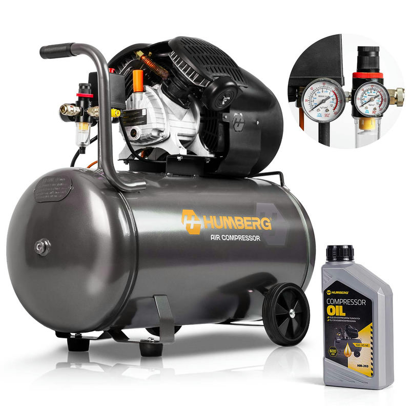 Eļļas kompresors Humberg HM-257 100 l 8 bar – produkta kopskats
