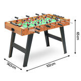 Neo-Sport galda futbola galds ar norādītiem izmēriem 102 cm x 50,5 cm x 65 cm
