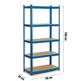 Metāla noliktavas plaukts Humberg 180 x 90 x 30 cm – produkta galerijas skats, 6. pozīcija