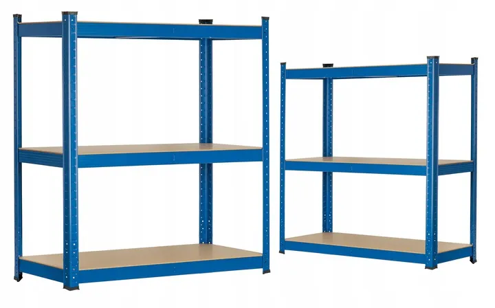 Divi metāla noliktavas plaukti, viens pilna augstuma un viens sadalīts zemākā variantā