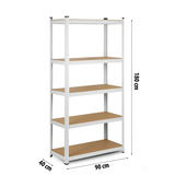 Metāla noliktavas plaukts Humberg 180 x 90 x 40 cm, balts – produkta galerijas skats, 9. pozīcija