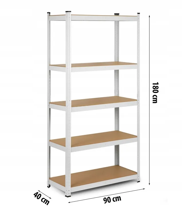 Humberg metāla plaukts ar izmēru marķējumu 180 cm augstumā un 90 x 40 cm pamatnei