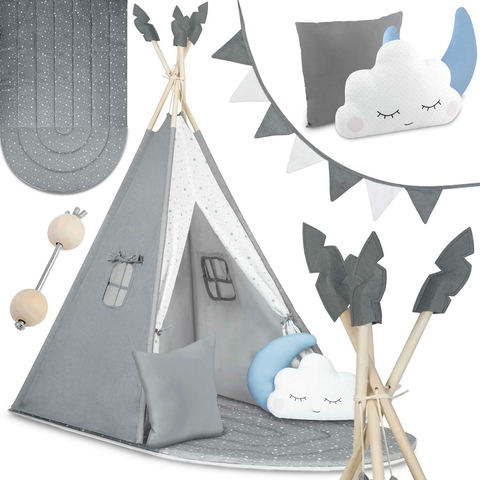 Bērnu tipi telts Nukido NK-406, pelēka