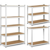Metāla noliktavas plaukts Humberg 150 x 75 x 30 cm, balts – produkta kopskats