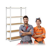 Metāla noliktavas plaukts Humberg 150 x 75 x 30 cm, balts – produkta galerijas skats, 12. pozīcija