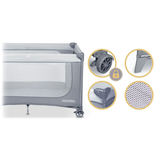 Ceļojumu gultiņa Ricokids RK-240, 123,5 x 64 x 76 cm, gaiši pelēka – produkta galerijas skats, 4. pozīcija