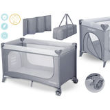 Ceļojumu gultiņa Ricokids RK-240, 123,5 x 64 x 76 cm, gaiši pelēka – produkta galerijas skats, 2. pozīcija