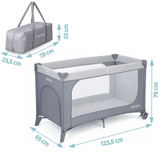 Ceļojumu gultiņa Ricokids RK-240, 123,5 x 64 x 76 cm, gaiši pelēka – produkta galerijas skats, 11. pozīcija