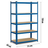 Metāla noliktavas plaukts 150 x 75 x 30 cm Humberg 4842 – produkta galerijas skats, 8. pozīcija