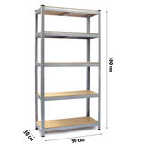 Metāla noliktavas plaukts Humberg 180 x 90 x 30 cm – produkta galerijas skats, 6. pozīcija