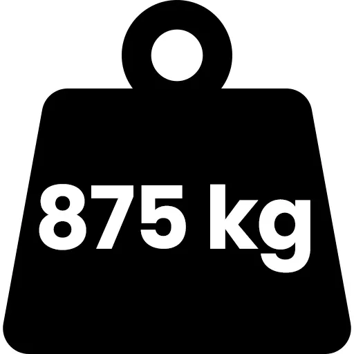 875 kg slodzes simbols melnā un baltā grafikā