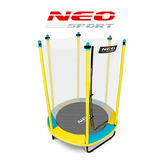 Neo-Sport bērnu batuta 140 cm slīps skats no augšas ar redzamu lēkāšanas virsmu un rāmi