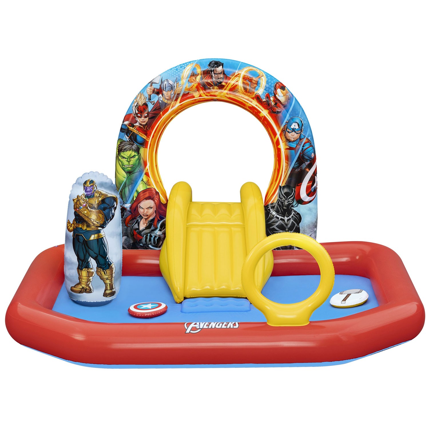 Piepūšamais bērnu rotaļu centrs Bestway Avengers 211 x 198 x 125 cm – produkta galerijas skats, 2. pozīcija