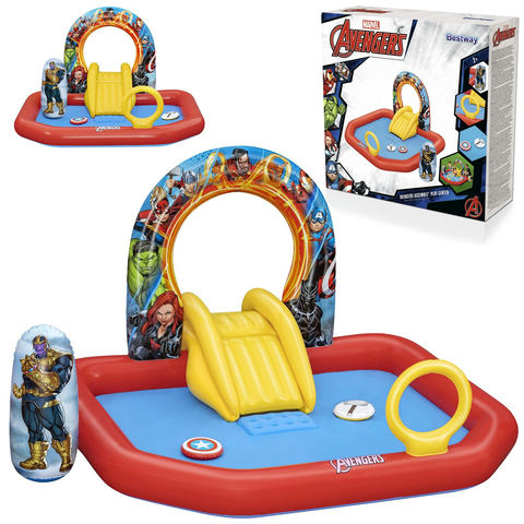 Piepūšamais bērnu rotaļu centrs Bestway Avengers 211 x 198 x 125 cm
