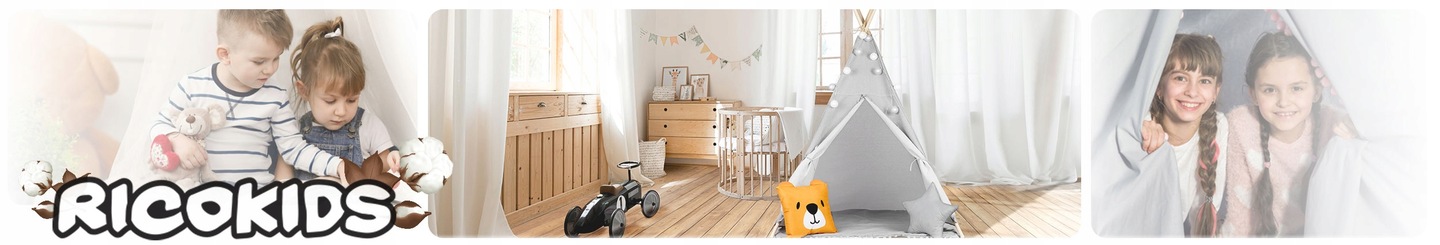 Ricokids bērnu galda un divu krēslu komplekts interjerā ar bērniem un gaišu, mājīgu telpu