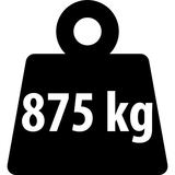 Slodzes ikona ar uzrakstu 875 kg uz melna fona