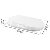 Nukido NK-950 zīdaiņu svari ar norādītiem izmēriem 55 cm, 32 cm un 4 cm sānskatā