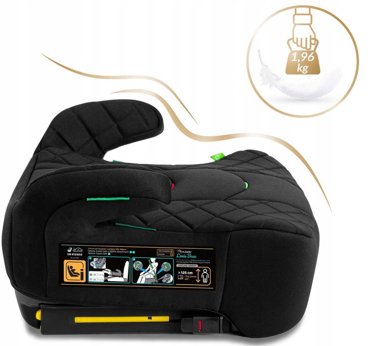 Viegls Isofix bērnu auto sēdeklis Louis ar svara norādi 1,96 kg un sānu skatu