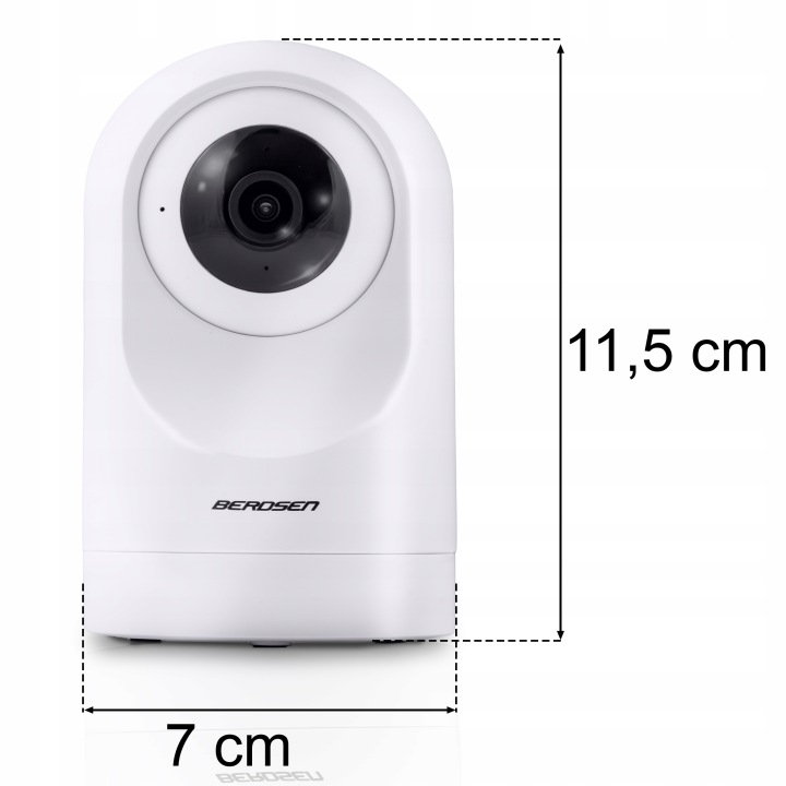 Berdsen BD-941 IP kamera ar norādītu 11,5 cm augstumu un 7 cm platumu