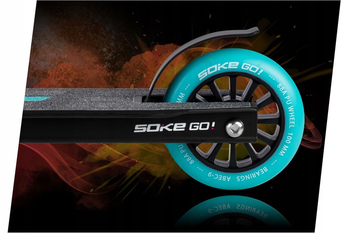 SOKE GO! aizmugurējais ritenis un FLEX FENDER bremze tuvplānā