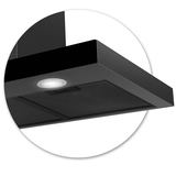 Tuvplāns uz virtuves nosūcēja apakšējo filtru zonu un vienu LED apgaismojuma punktu