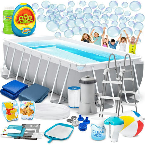 Dārza karkasa baseins 400 x 200 x 100 cm 17w1 INTEX 26788 + burbuļu mašīna dāvanā