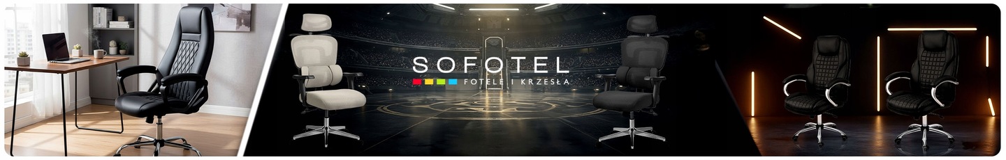Melns Sofotel biroja krēsls ar augstu atzveltni un hromētu piecstaru pamatni