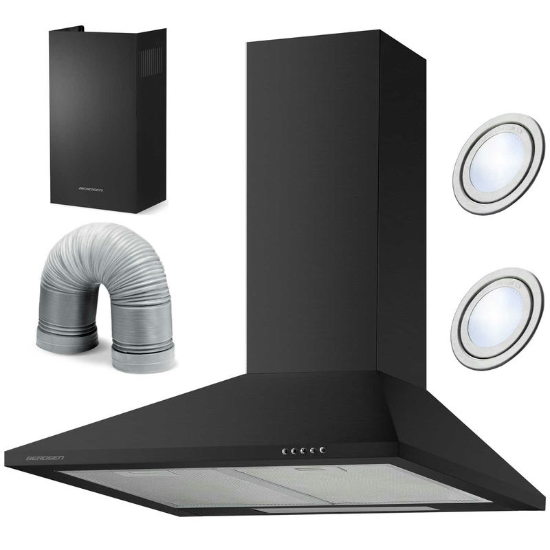 Virtuves nosūcējs Berdsen BT-214 60 cm melns – produkta kopskats