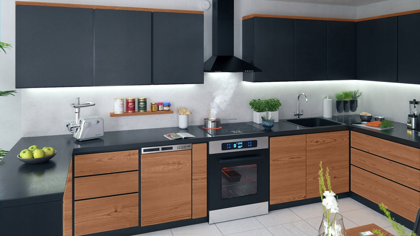 Virtuves nosūcējs Berdsen BT-214 60 cm melns – 4. apraksta produkta kadrs
