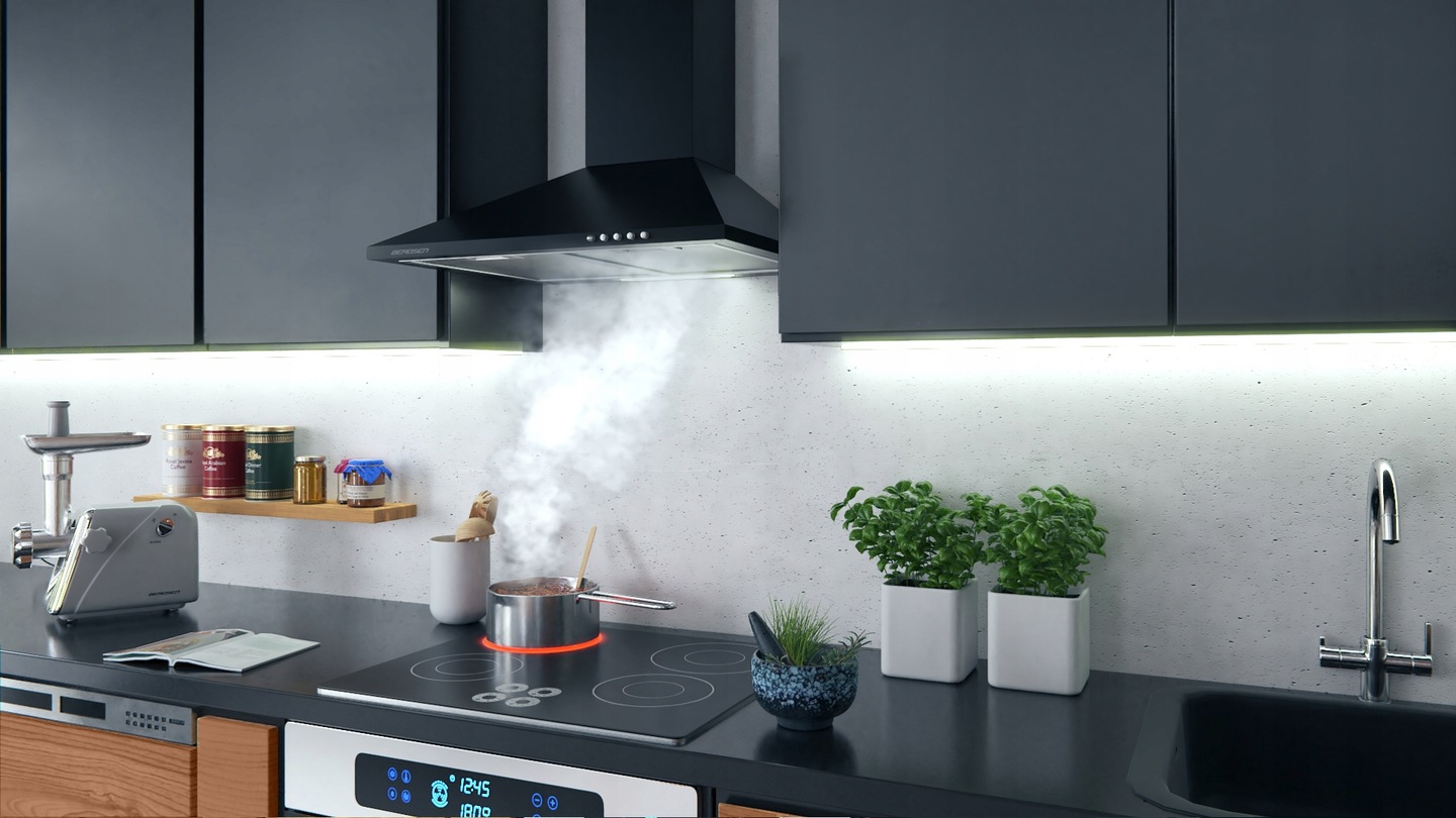 Virtuves nosūcējs Berdsen BT-214 60 cm melns – 6. apraksta produkta kadrs