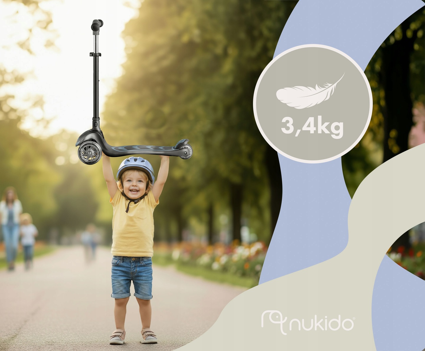 Viegls Nukido Flippo skrejritenis ar paceļamu sēdekli un plato platformu