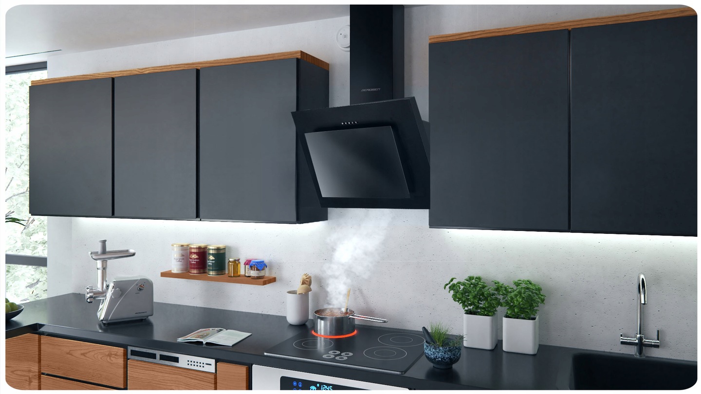Tvaika nosūcējs Berdsen BT-215 60 cm melns – apraksta papildu skatījums 7