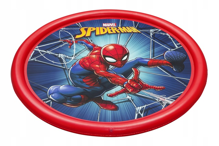 Apaļš piepūšamais bērnu baseins Bestway Spider-Man ar sarkanu malu un Marvel zīmējumu no augšas