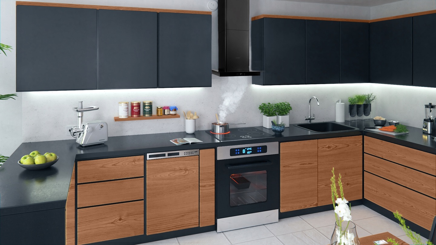 Virtuves tvaika nosūcējs Berdsen BT-217 60 cm melns – apraksta papildu skatījums 6