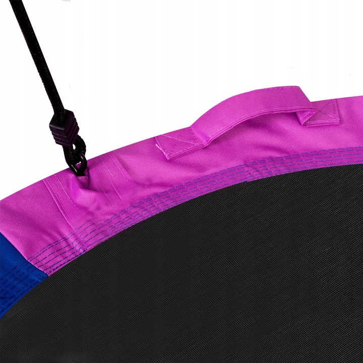 Violeta stiprinājuma mala un trose uz Neo-Sport Swingo XXL šūpolēm tuvplānā