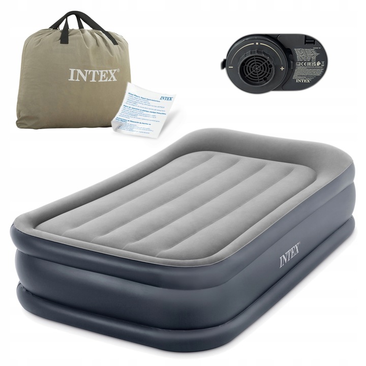 Intex piepūšamā gulta ar somu, elektrisko sūkni un 191 x 99 x 42 cm formu