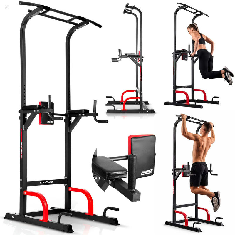 Brīvi stāvoša pievilkšanās un dipu stacija Neo-Sport Apex Tower, 150 kg – produkta kopskats
