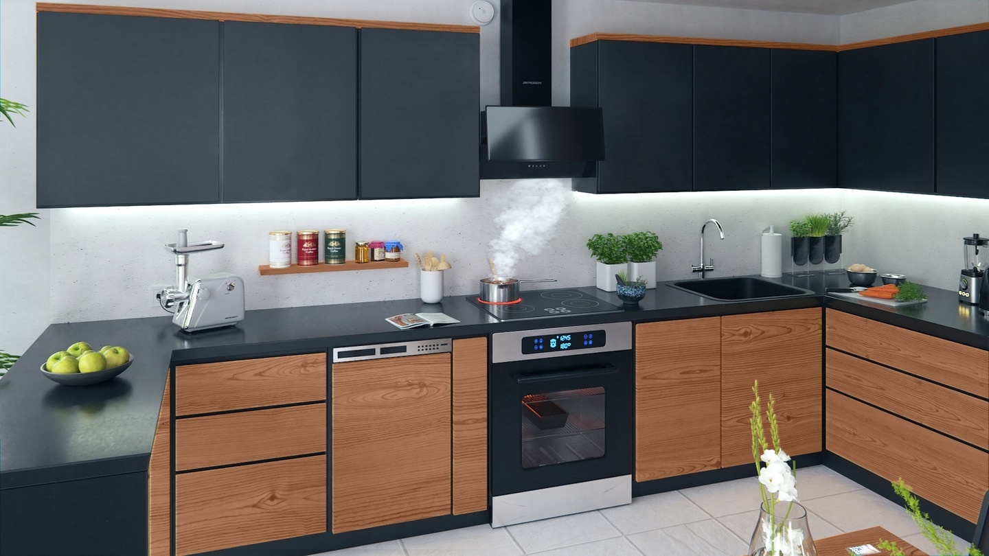 Virtuves tvaika nosūcējs Berdsen BT-211 60 cm, melns – apraksta papildu skatījums 3