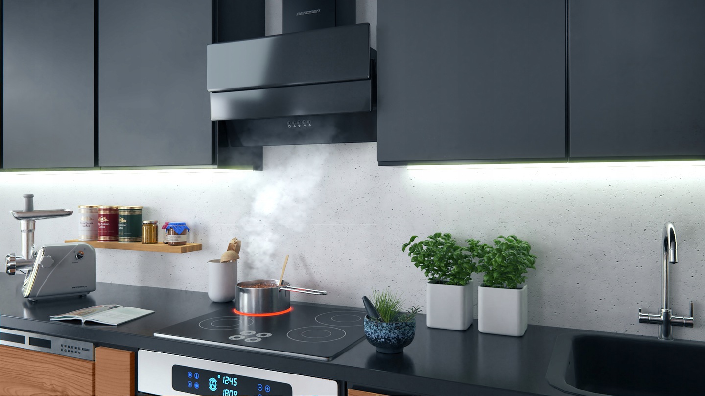 Virtuves nosūcējs Berdsen BT-212 60 cm, melns – 6. apraksta produkta kadrs