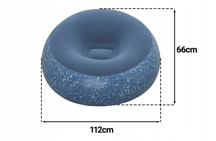 Bestway piepūšamais krēsls ar izmēru marķējumu 112 cm un 66 cm priekšskatā