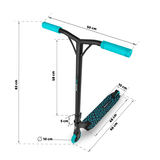 SOKE EVO stūres un klāja izmēru shēma ar 83 cm, 58 cm, 50 cm, 10 cm un 48 cm apzīmējumiem